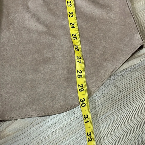 Truth By Republic faux suede shacket Snap Tan Oversize Soft Cozy Casual Womens L - Picture 9 of 11